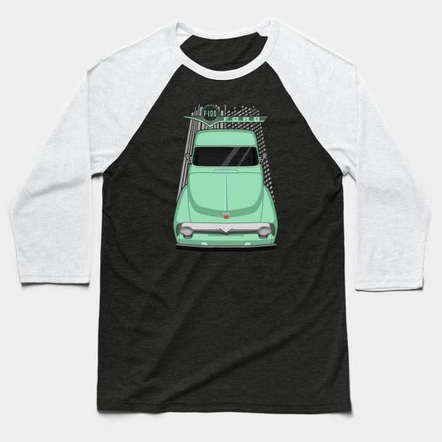 Ford F100 2nd gen - Meadowmist Green Baseball T-Shirt by V8social